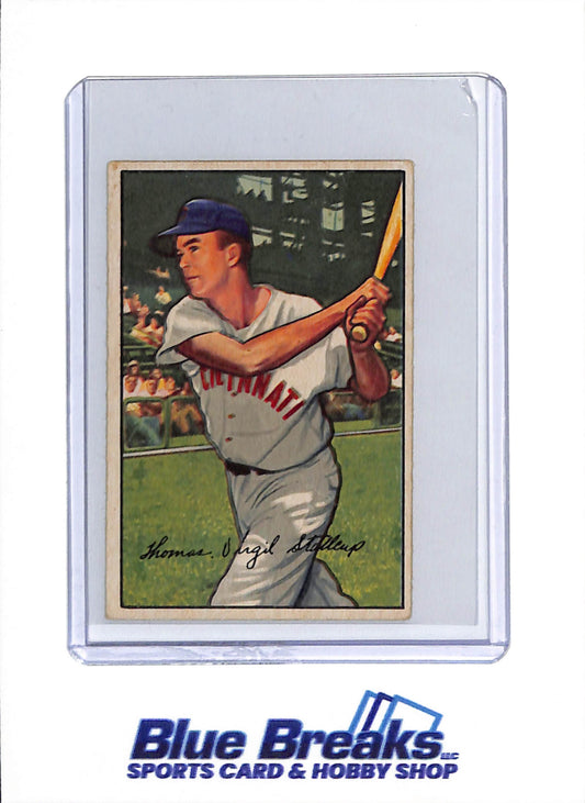 1952 Bowman - Virgil "Red" Stallcup - #6 - baseball - Reds