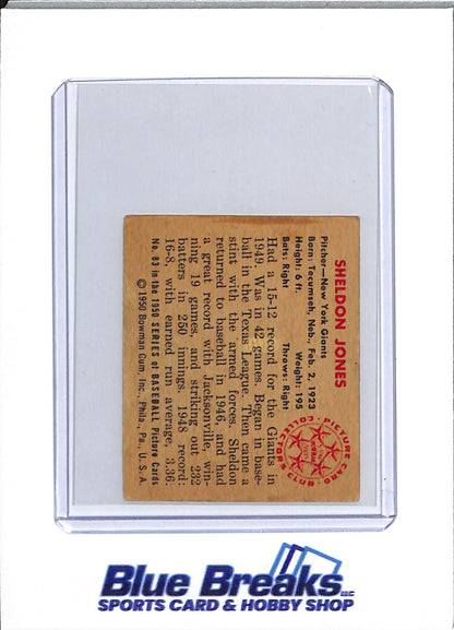 1950 Bowman - Sheldon Jones - #83 - baseball - Giants