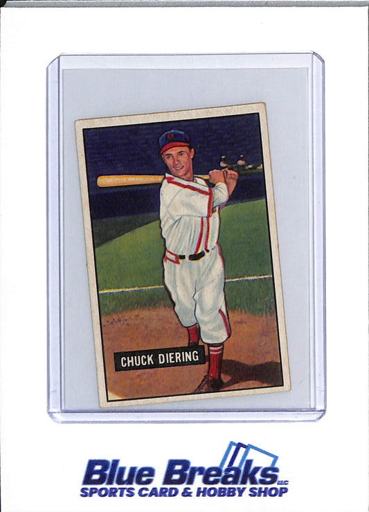 1951 Bowman - Chuck Diering - #158 - baseball - Cardinals