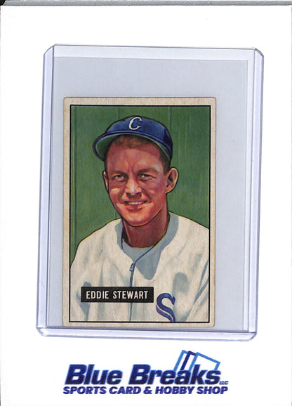 1951 Bowman - Eddie Steward - #159 - baseball - White Sox