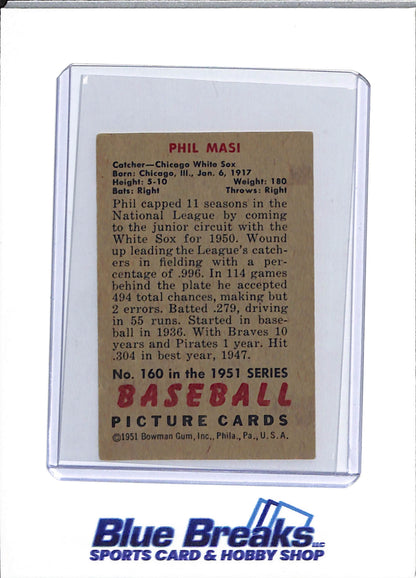 1951 Bowman - Phil Masi - #160 - baseball - White Sox