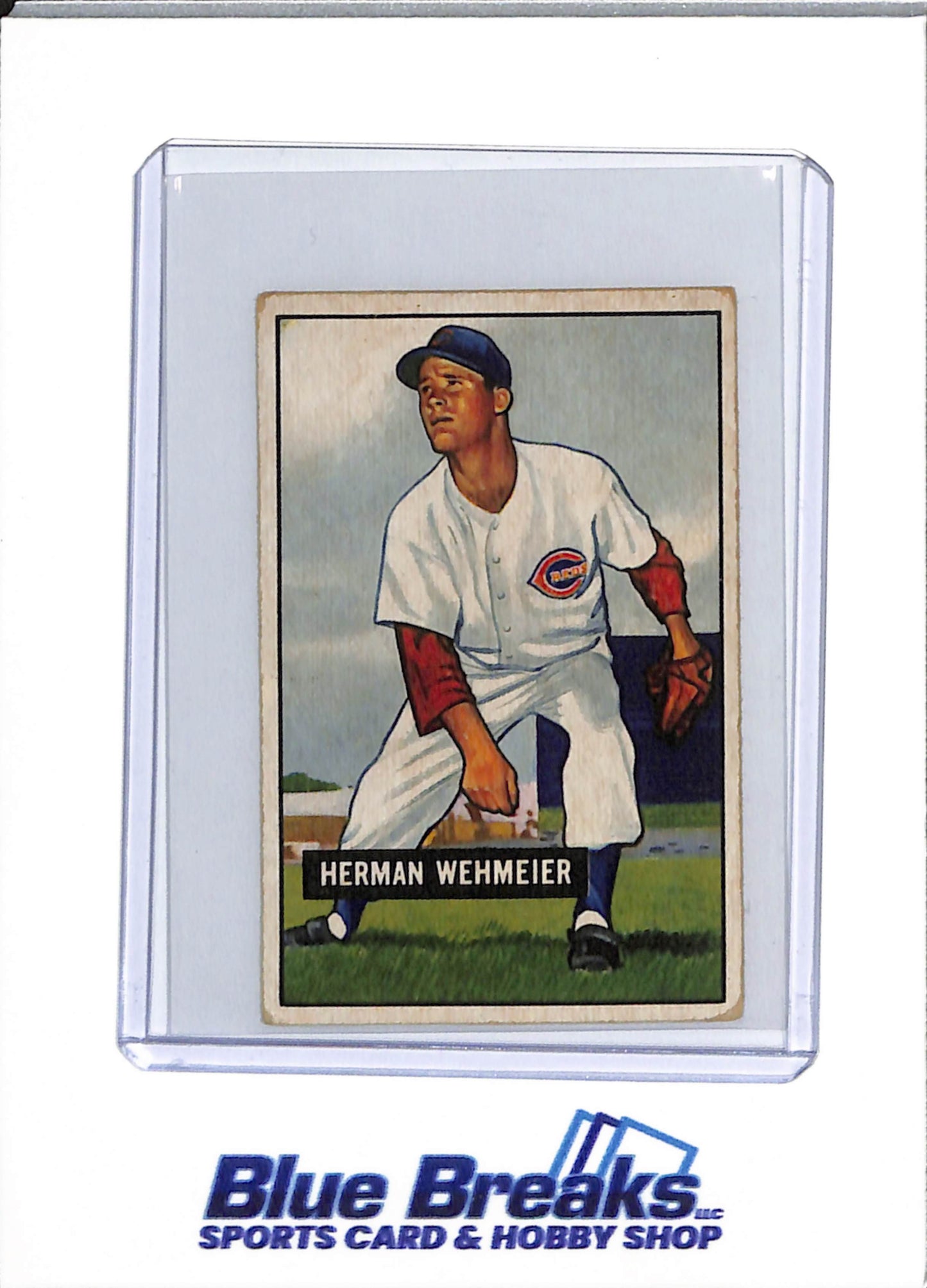 1951 Bowman - Herman Wehmeier - #144 - baseball - Reds
