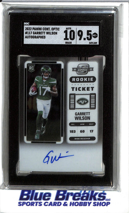 2022 Panini - Contenders Optic - Rookie Ticket - Garrett Wilson - auto - RC - #117 - SGC 9.5 10 - football - Jets
