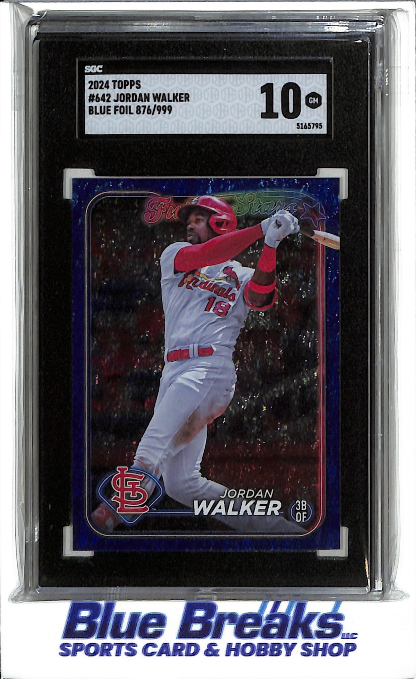 2024 Topps - Future Stars - blue foil - Jordan Walker - 876/999 - #642 - SGC 10 - baseball - Cardinals
