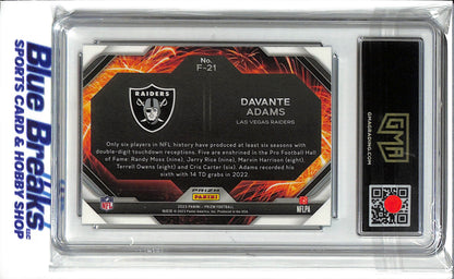 2023 Panini - Prizm - Green Ice Prizm - Fireworks - Davante Adams - #F-21 - GMA 10 - football - Raiders
