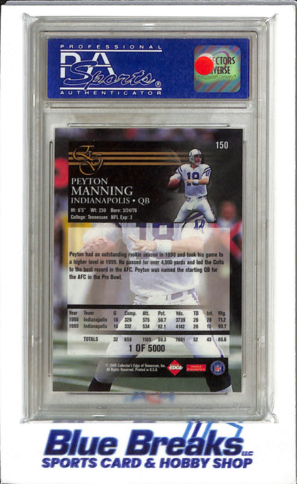 2000 Collector's Edge - Uncirculated - Peyton Manning - #150 - PSA 9 - football - Colts