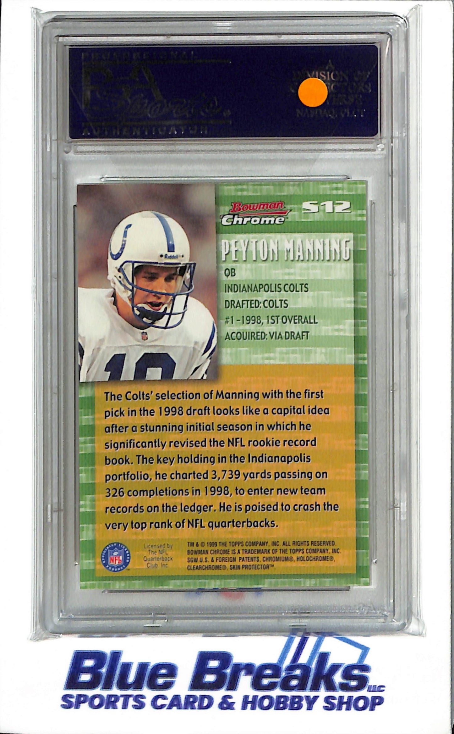 1999 Bowman Chrome - Stock in the Game - Peyton Manning - #S12 - PSA 9 - football - Colts