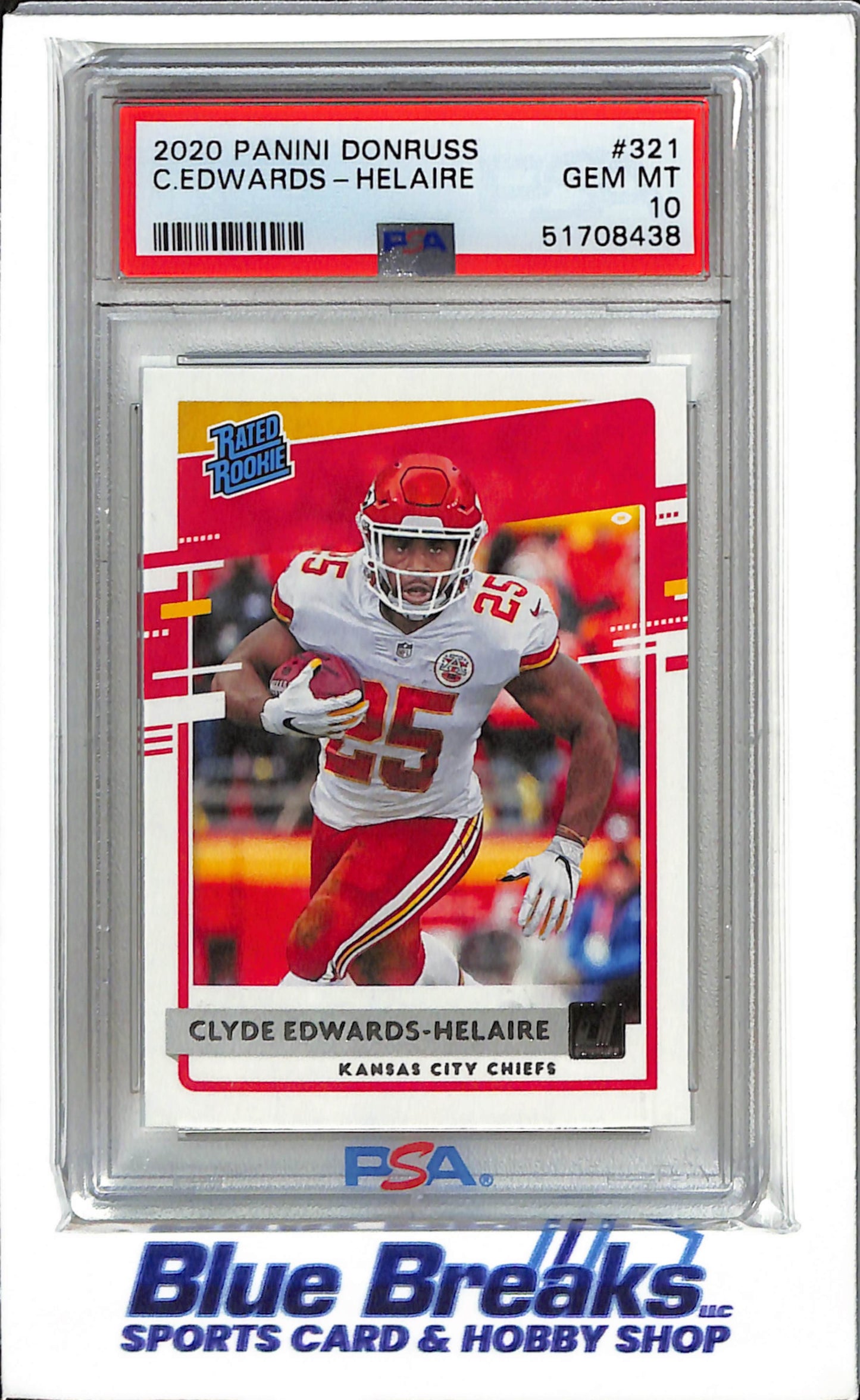 2020 Panini - Donruss - Rated Rookie - Clyde Edwards-Helaire - #321 - PSA 10 - football - Chiefs