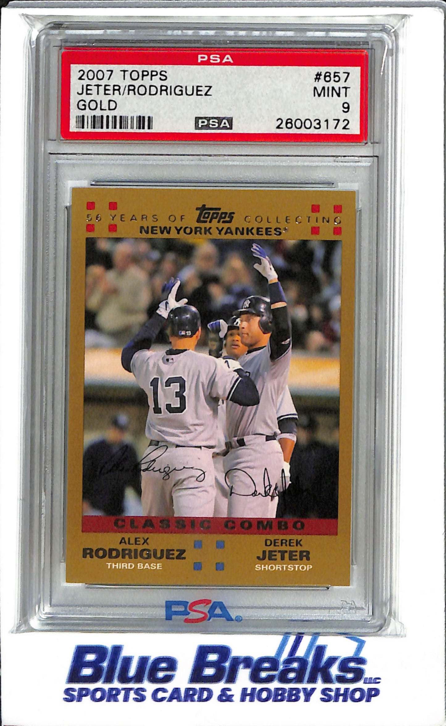 2007 Topps Classic Combo - Gold - Jeter/Rodriguez - 1084/2007 - #657 - Mint - Baseball - Yankees