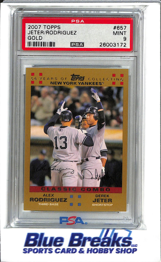 2007 Topps Classic Combo - Gold - Jeter/Rodriguez - 1084/2007 - #657 - Mint - Baseball - Yankees