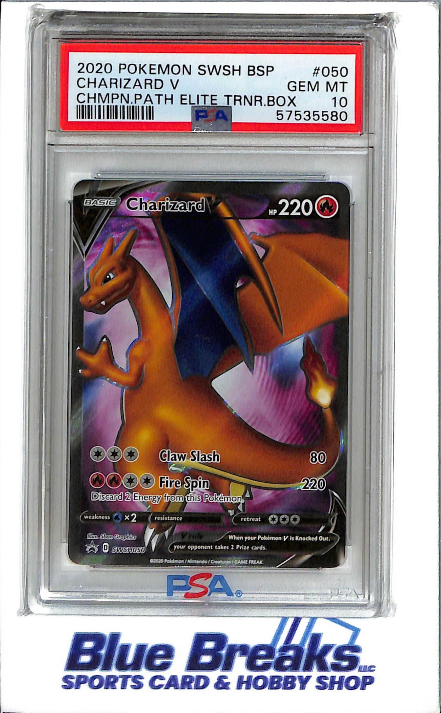 2020 Pokémon - Sword & Shield - Black Star Promo - Champion Path Elite Trainer Box - Charizard V - #050 - PSA 10