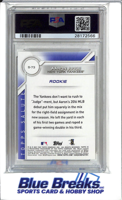 2017 Topps - Salute - Aaron Judge - #S-73 - RC - PSA 10 - baseball - Yankees