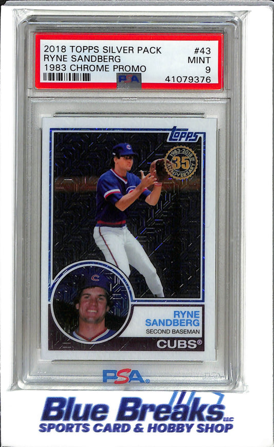 2018 Topps - Silver Pack - 1983 Chrome Promo - Ryne Sandberg - #43 - PSA 9 - baseball - Cubs