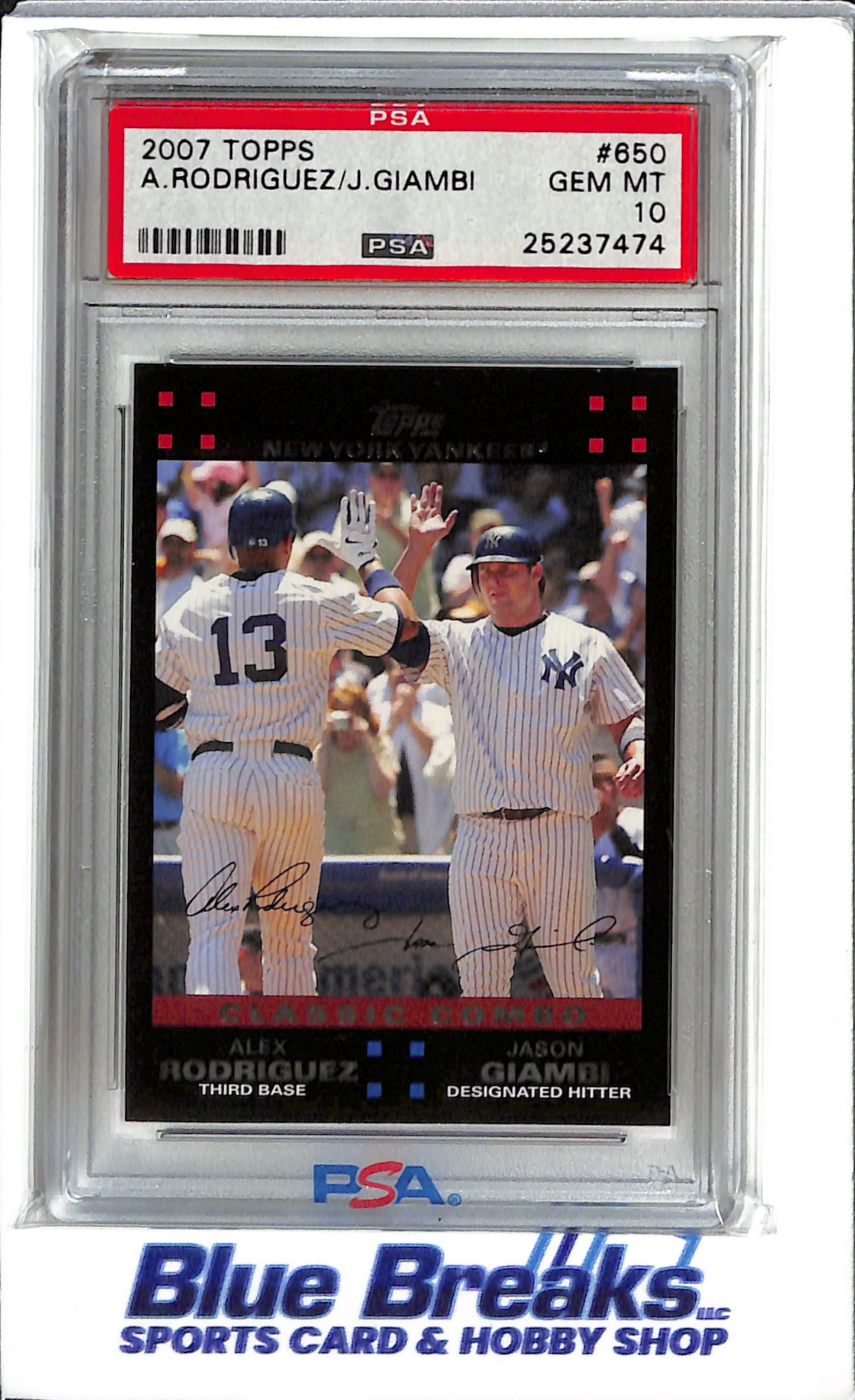 2007 Topps - Classic Combo - Alex Rodriguez - Jason Giambi - #650 - PSA 10 - baseball - Yankees