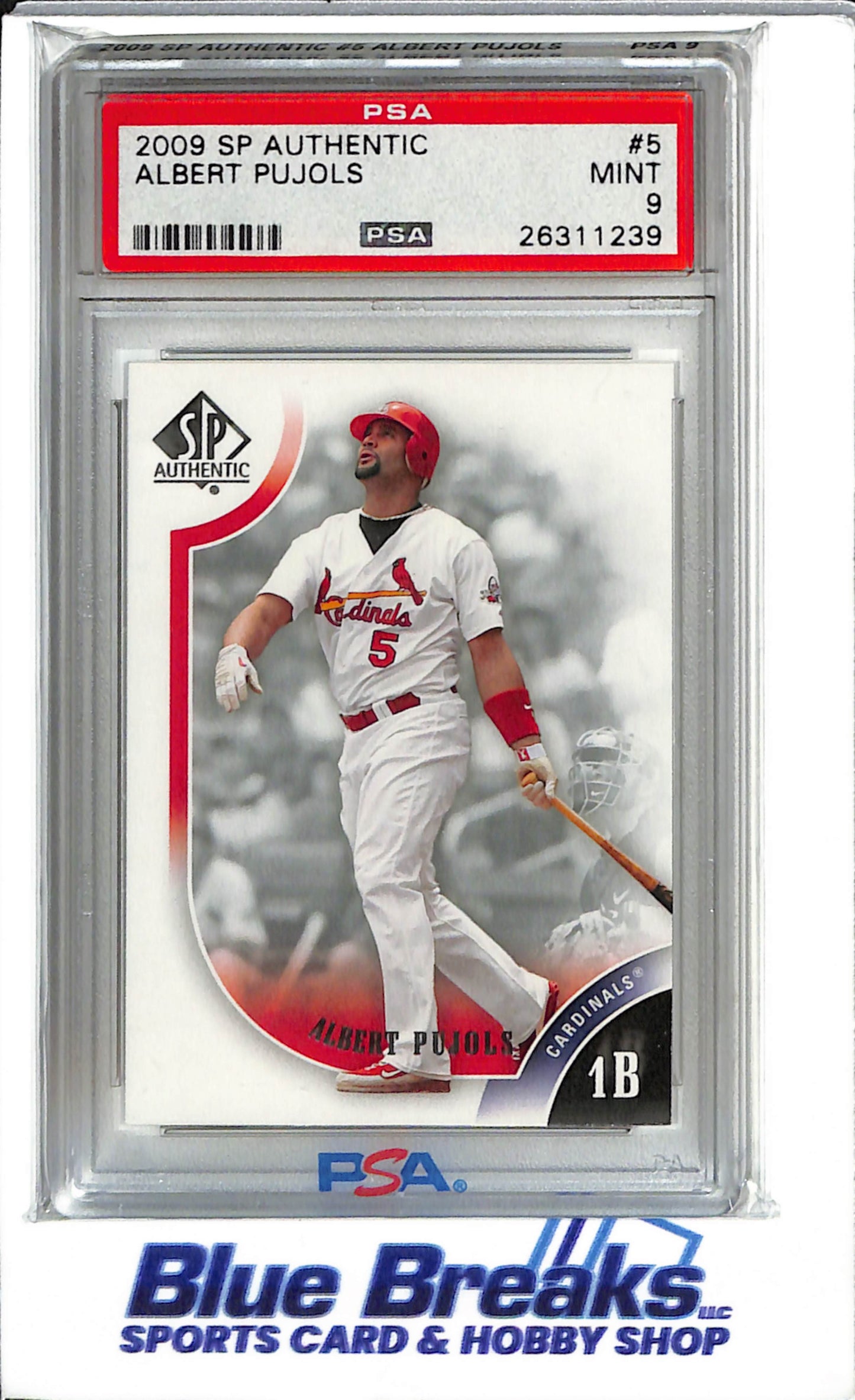 2009 Upper Deck SP Authentic - Albert Pujols - #5 - PSA 9 - Baseball - Cardinals