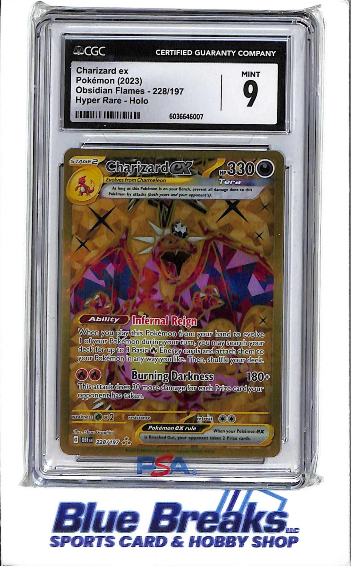2023 Pokémon - Obsidian Flames - Hyper Rare - Holo - Charizard ex - #228/197 - CGC 9