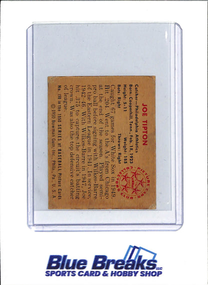 1950 Bowman - Joe Tipton - #159 - baseball - Athletics