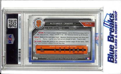 2019 Topps Bowman Chrome - Pros. Auto. Orange Ref. - Alexander Canario - #CPA-AC - PSA 9 - Baseball - Giants