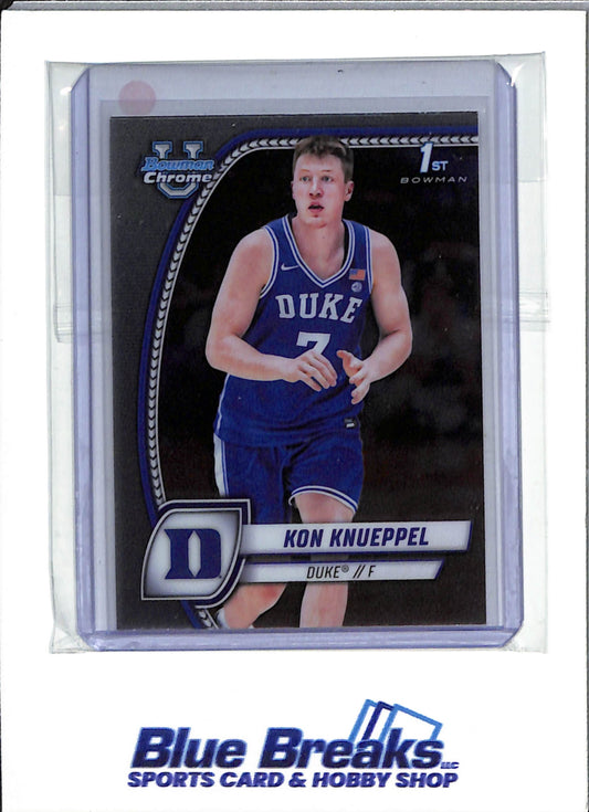 2025 Bowman University - Chrome - 1st Bowman - Kon Knueppel - #48 - basketball - Blue Devils - Hornets