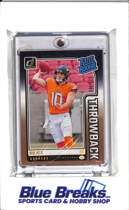 2024 Panini Throwback - Rated Rookie - Bo Nix - #46 - Football - Broncos