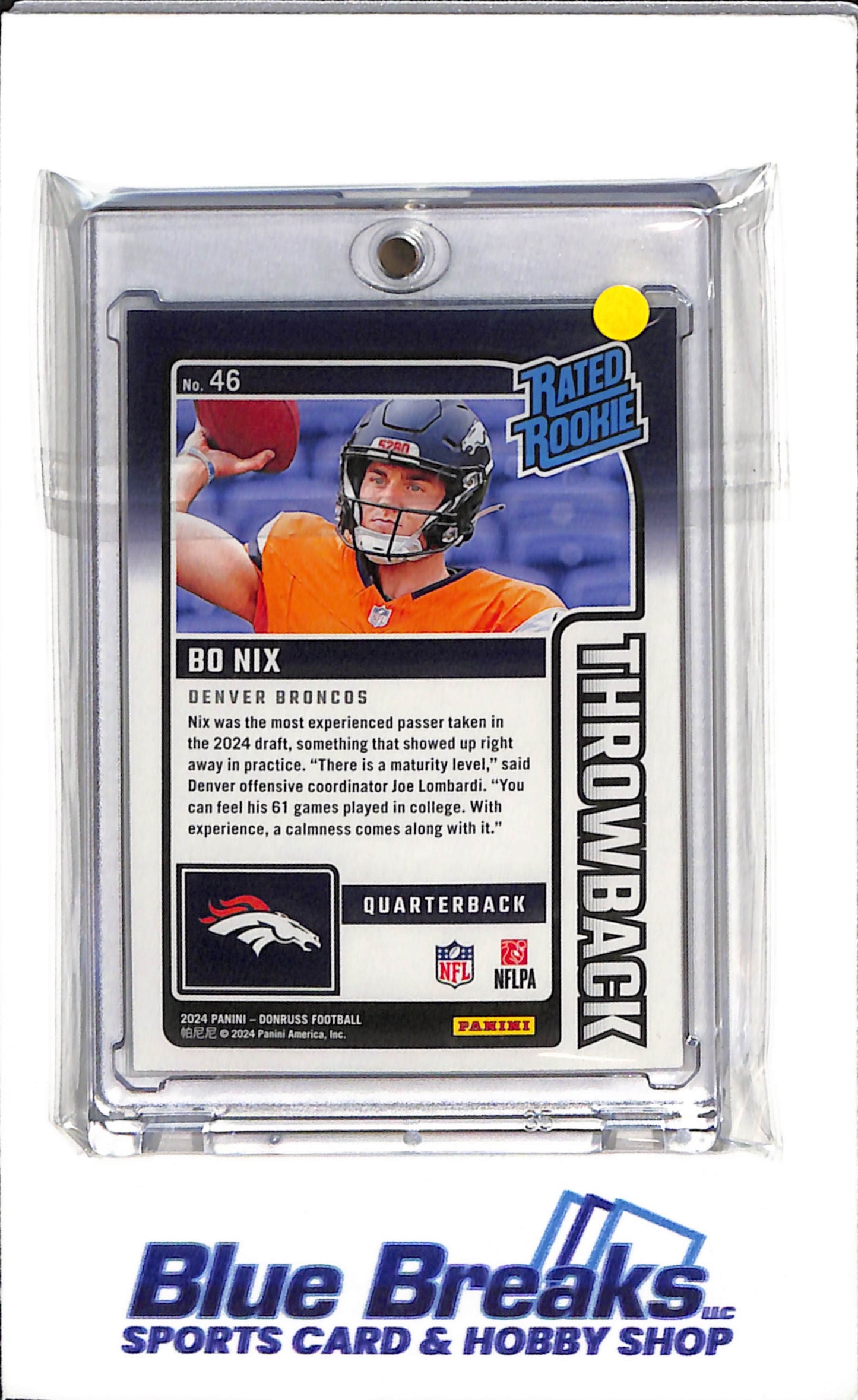 2024 Panini Throwback - Rated Rookie - Bo Nix - #46 - Football - Broncos