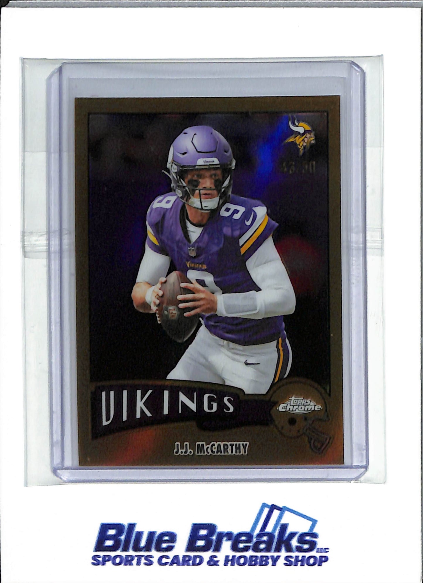 2025 Topps - 1975 throwback - gold - JJ McCarthy - 43/50 - #1975-22 - football - Vikings