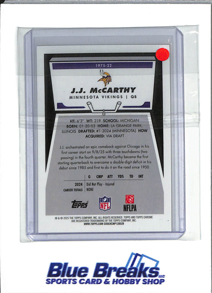 2025 Topps - 1975 throwback - gold - JJ McCarthy - 43/50 - #1975-22 - football - Vikings