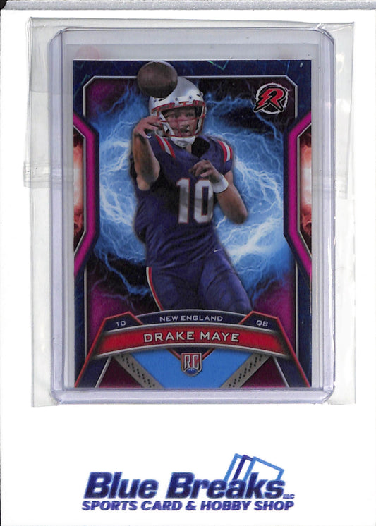 2025 Topps RC - Blue/Pink Shock - Drake Maye - #164 - Football - Patriots
