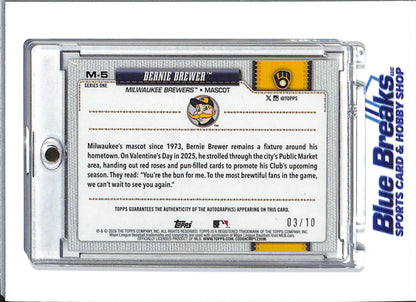 2026 Topps - Series 1 - Bernie Brewer - auto - 03/10 - #M-5 - baseball - Brewers