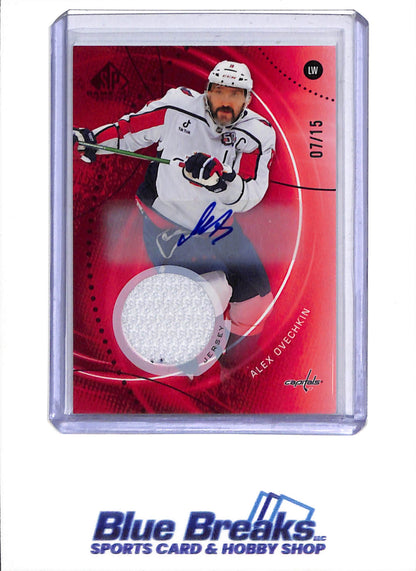 2025-26 Upper Deck SP - Red Auto Jersey - Alex Ovechkin - 07/15 - #169 - Ice Hockey - Capitals