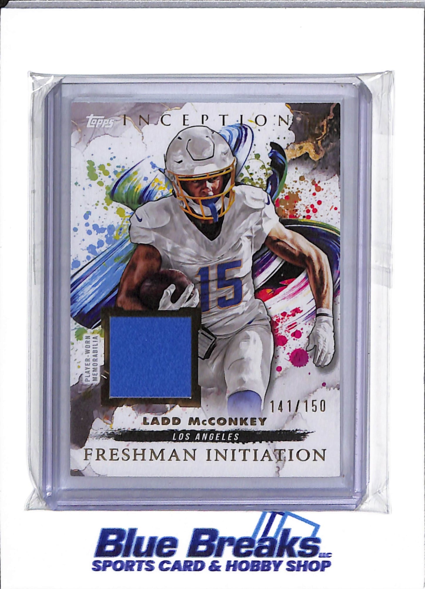 2024 Topps - Inception - Freshman Initiation - Ladd McConkey - relic - 141/150 - RC - #FI-12 - football - Chargers