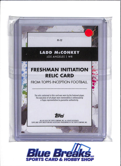 2024 Topps - Inception - Freshman Initiation - Ladd McConkey - relic - 141/150 - RC - #FI-12 - football - Chargers