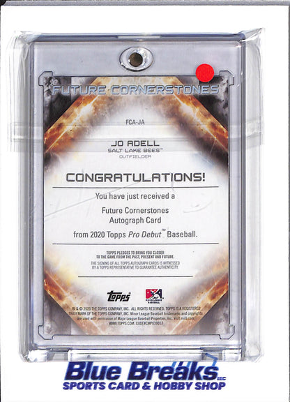 2020 Topps - Pro Debut - Future Cornerstones - Jo Adell - auto - 33/85 - #FCA-JA - baseball - Salt Lake Bees - Angels