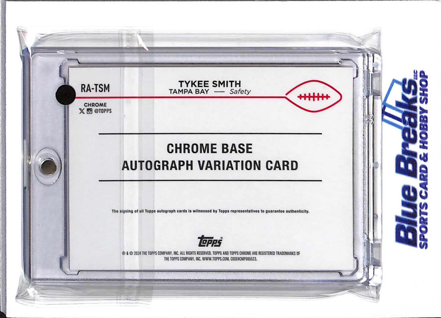 2024 Topps - Chrome - red cracked ice - Tykee Smith - auto - 5/5 - RC - #RA-TSM - football - Buccaneers