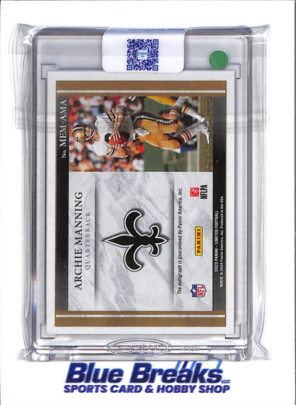 2023 Panini - Limited - Limited Membership - Archie Manning - auto - 43/49 - #MEM-AMA - football - Saints
