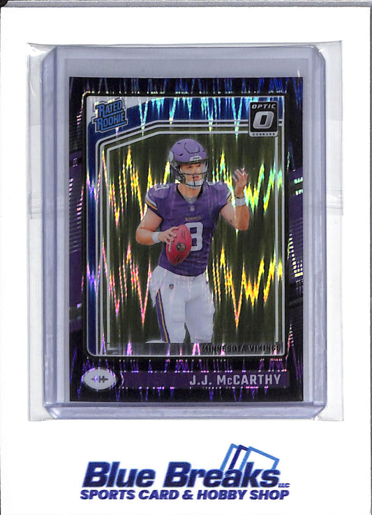 2024 Panini - Donruss Optic - purple shock - Rated Rookie - JJ McCarthy - #235 - football - Vikings