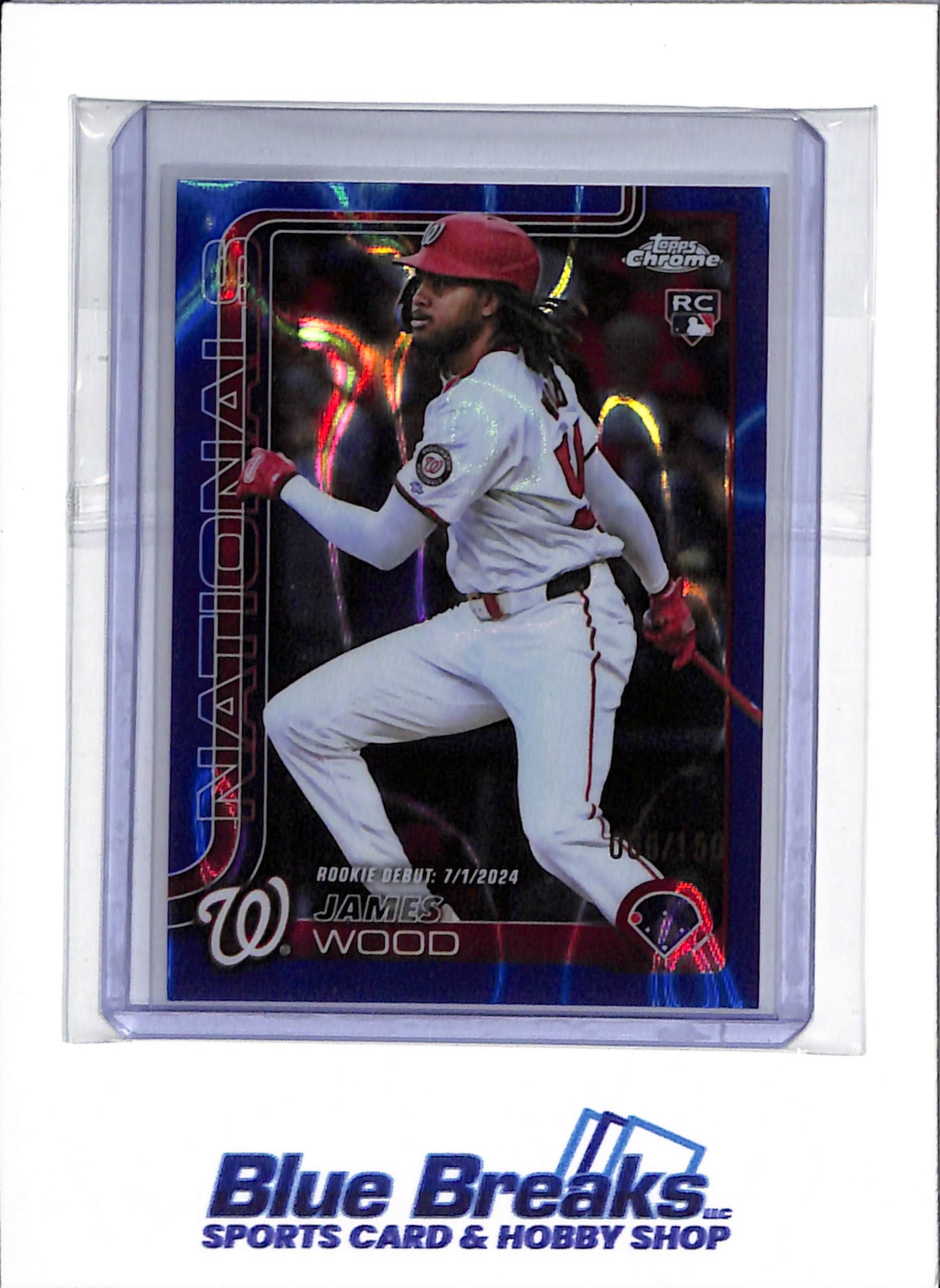 2025 Topps Chrome - blue raywave - James Wood - 066/150 - RC - #USC95 - baseball - Nationals