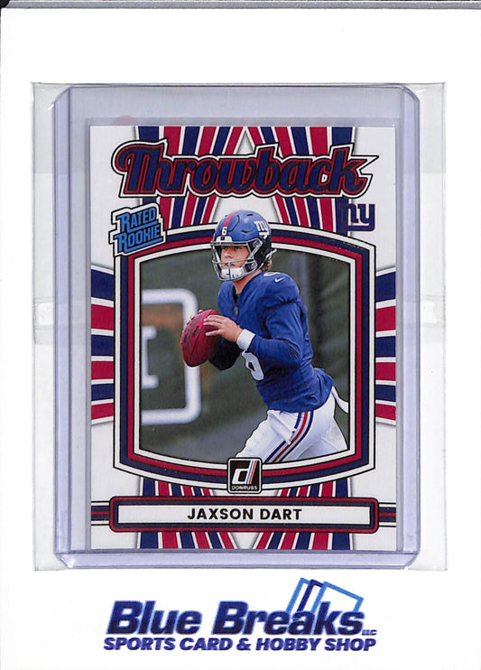 2025 Panini - Donruss - Throwback - Rated Rookie - Jaxson Dart - #41 - football - Giants