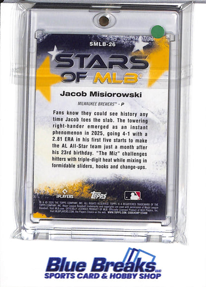 2026 Topps - Stars of MLB - Jacob Misiorowski - 21/50 - RC - #SMLB-26 - baseball - Brewers