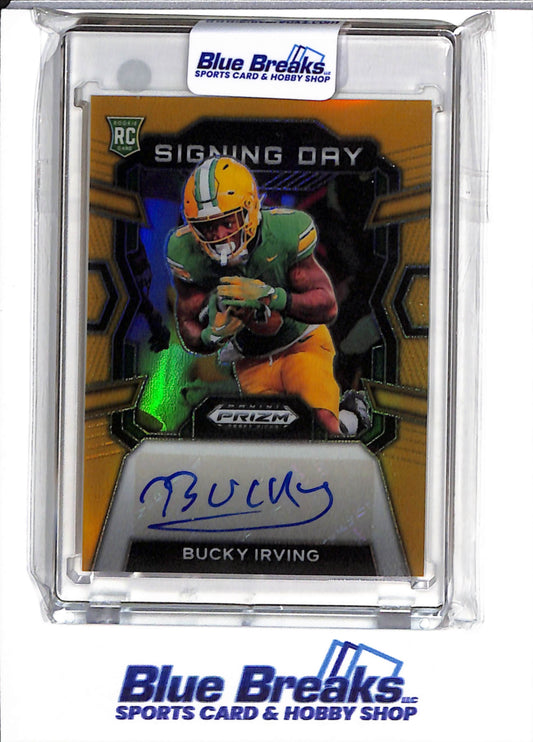 2024 Panini - Prizm Draft Picks - Signing Day - yellow - Bucky Irving - auto - 06/10 - RC - #SD-BIG - football - Ducks - Buccaneers