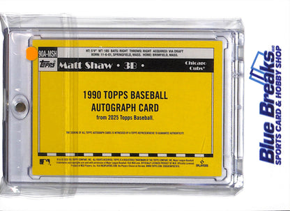 2025 Topps - 35th anniversary - Matt Shaw - auto - RC - #90A-MSH - baseball - Cubs