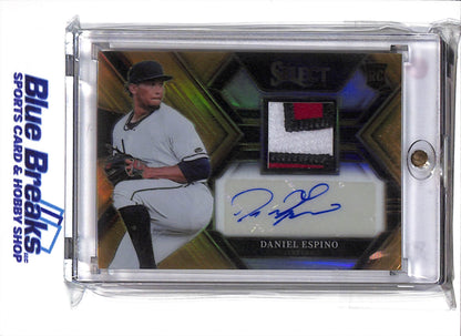 2023 Panini - Select - yellow - Daniel Espino - relic - auto - 08/10 - RC - #PJA-DE - baseball - Guardians