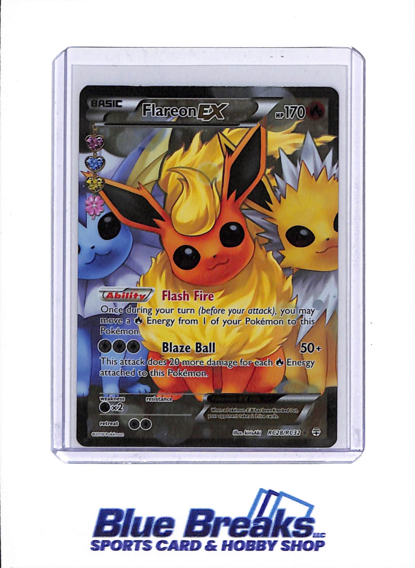 2016 Pokémon - Generations Radiant Collection - Full Art - Flareon ex - #RC28/RC32