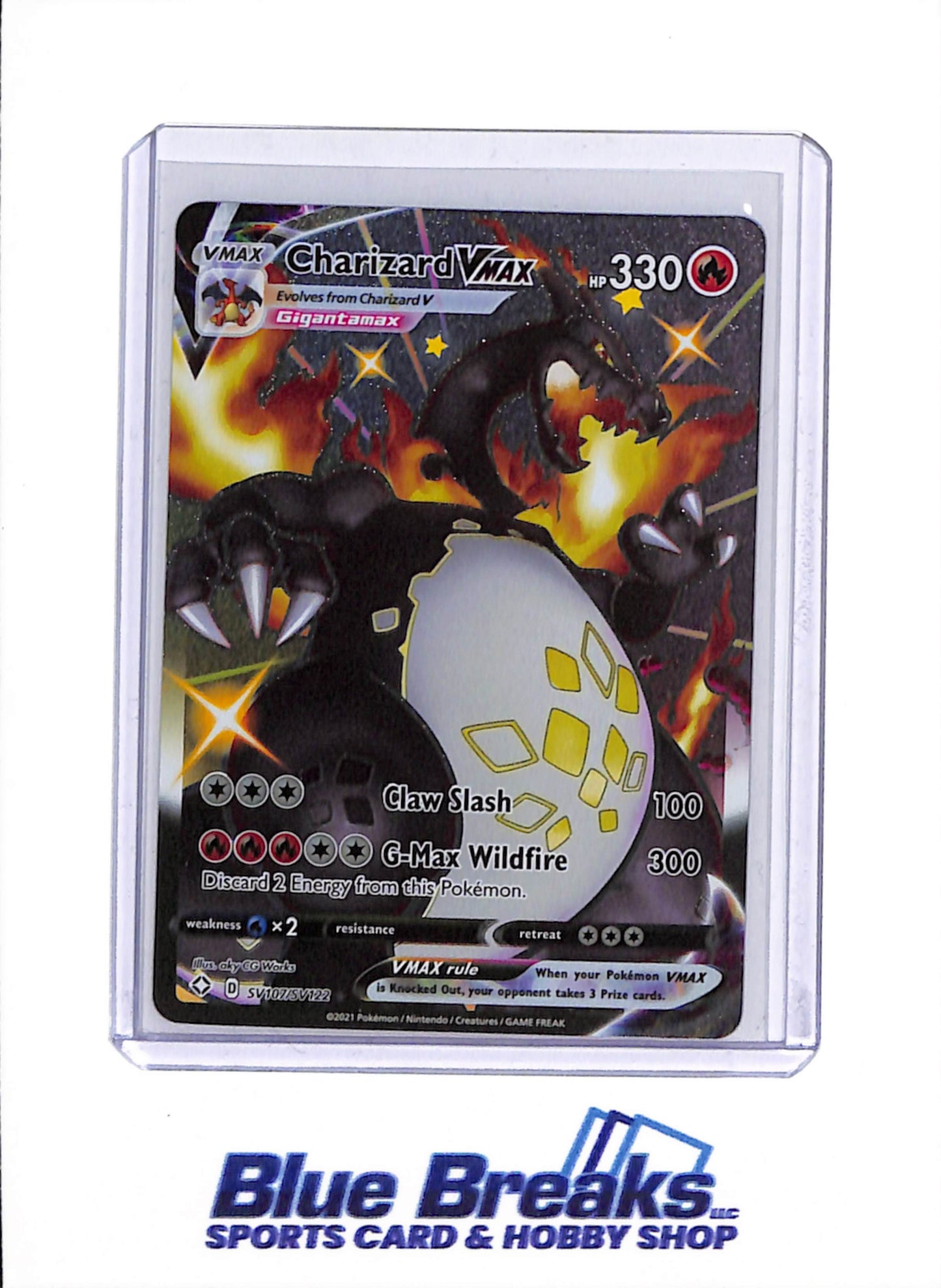 2021 Pokémon - Sword & Shield - Shining Fates - Full Art - Charizard VMAX - #SV107/SV122
