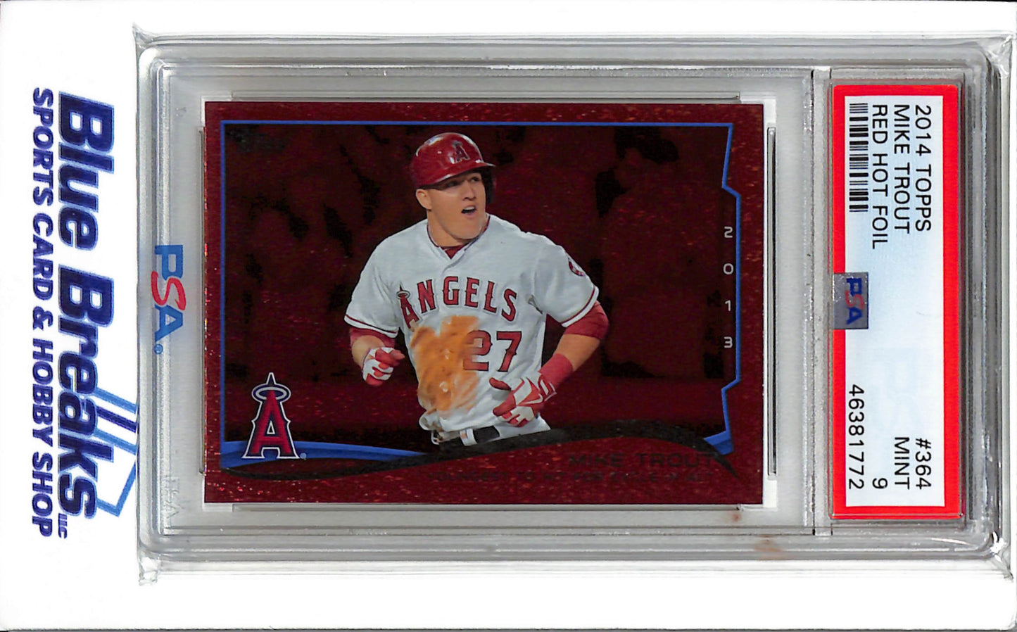 2014 Topps - Series Two - Red Hot Foil - Mike Trout - #364 - PSA 9 - Baseball - Angels