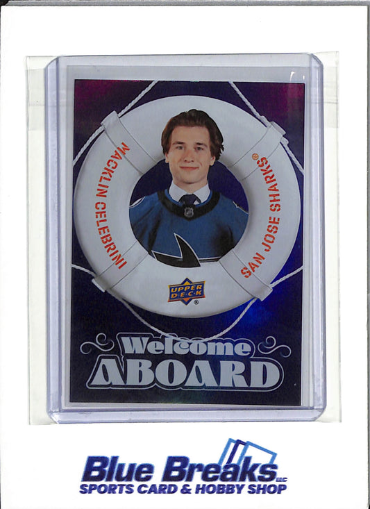 2024-25 Upper Deck Series 2 - Welcome Aboard - Macklin Celebrini - #WA-8 - Ice Hockey - Sharks