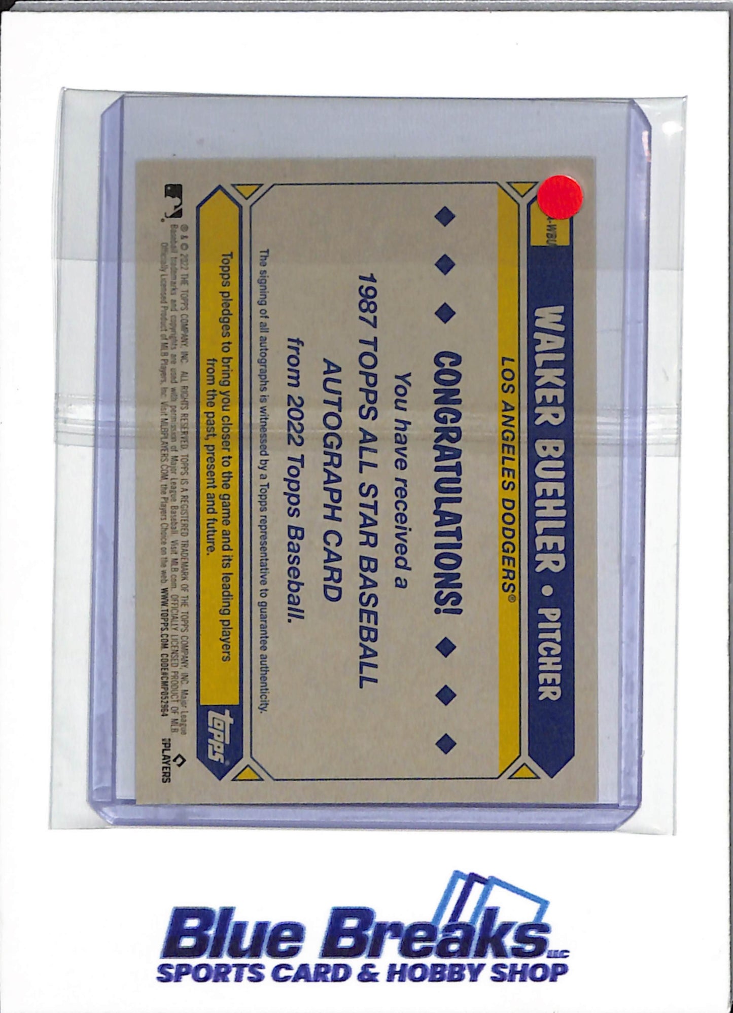 2022 Topps All Star - Auto 35th Anniversary - Walker Buehler - #S7ASA-WBU - Baseball - Dodgers