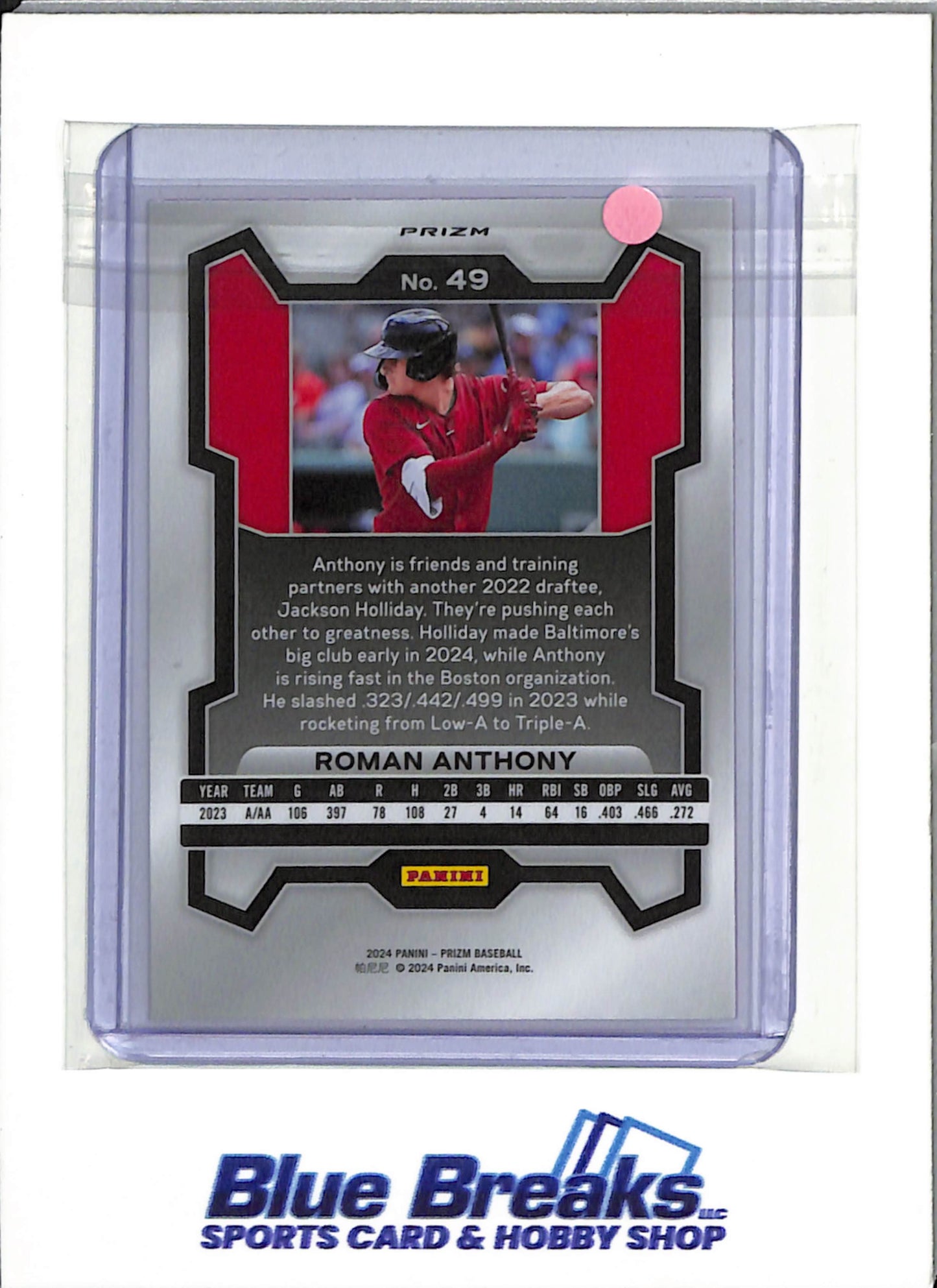 2024 Panini Prizm - Pink Cracked Ice - Roman Anthony - #49 - Baseball - Red Sox