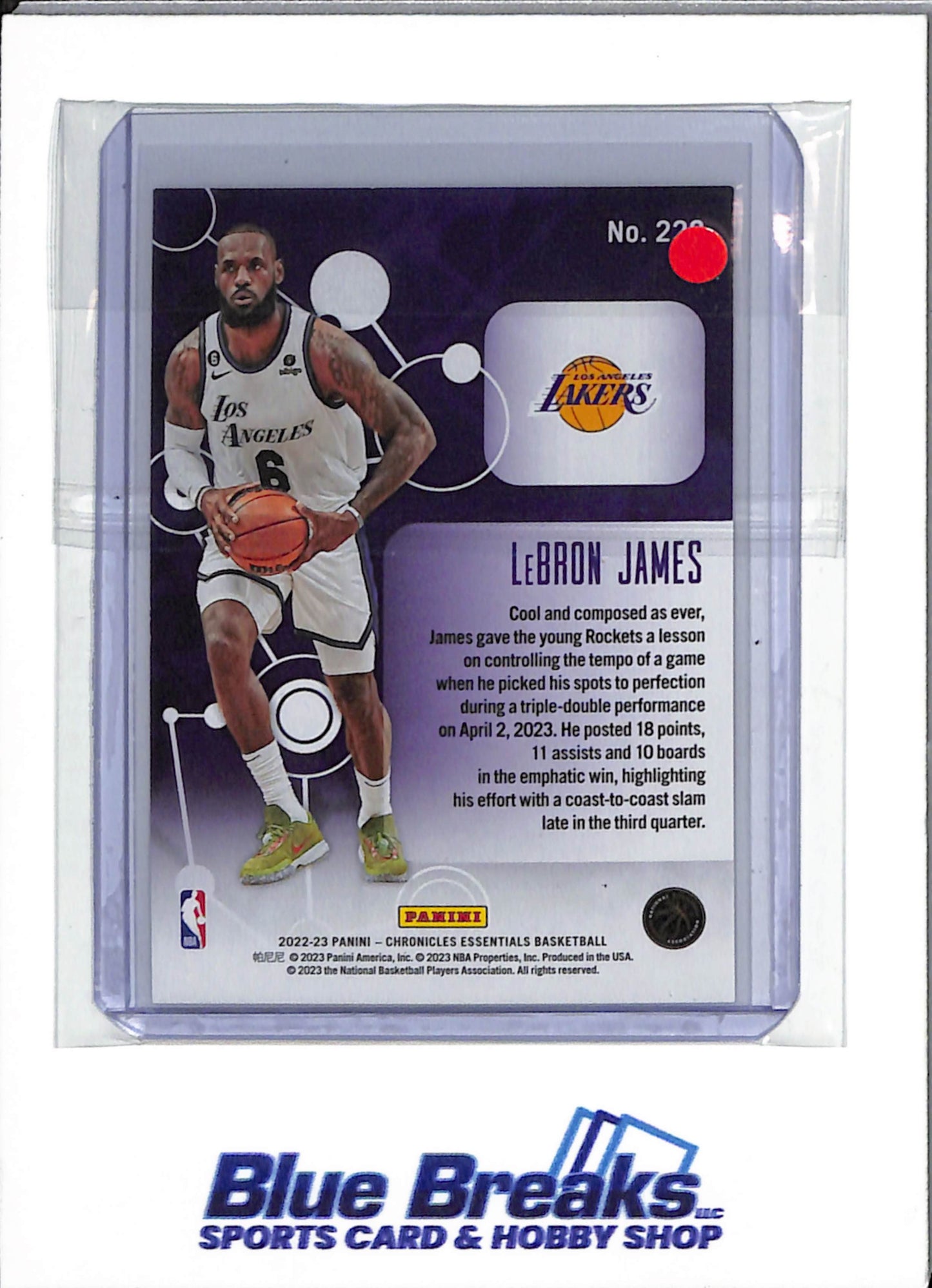 2022-23 Panini - Chronicles Orange - LeBron James - 30/75 - #228 - Basketball - Lakers