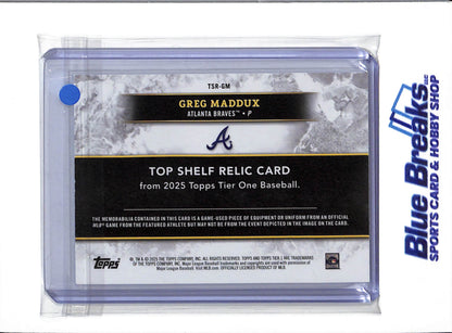 2025 Topps Tier One - Game Used Memorabilia - Greg Maddux - 05/10 - #TSR-GM- Baseball - Braves